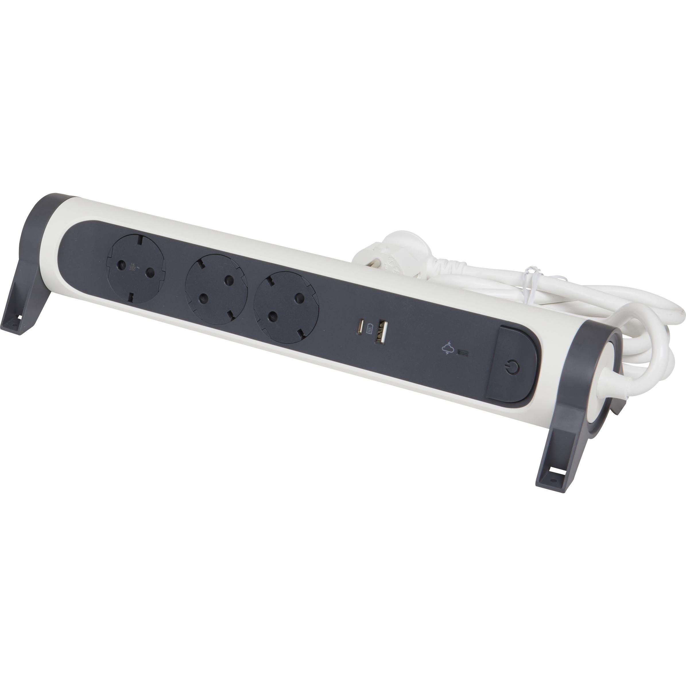 Legrand, Steckdosenleiste, Drehbare Steckdosenleiste, 3-fach Steckdose (3 x, CEE, CEE 7/3, 1.50 m)