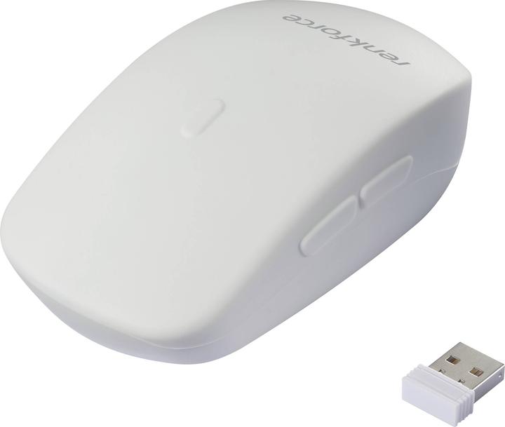 Actual product image Renkforce RF-WRM-300 Hygiene-Maus Kabellos Optisch Weiss 5 Tasten 800 dpi, 100 (Wireless)