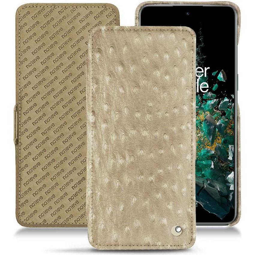 Noreve Lederschutzhülle horizontal (OnePlus 10T), Smartphone Hülle, Beige
