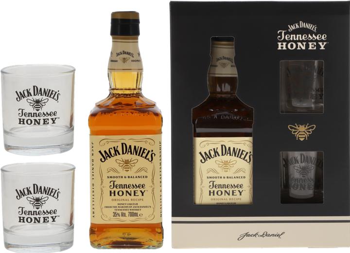 Jack Daniel's Tennessee Honey GP mit 2 Gläser (7 dl, 2 x, Whiskygläser)