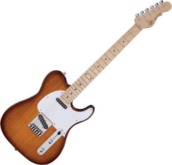 Actual product image G&L GL Guitars electric guitar ASAT Classic Tribute Tobacco Sunburst with cable (Electric guitar, Swamp ash, Maple, Nickel, Chromed, Plastic)