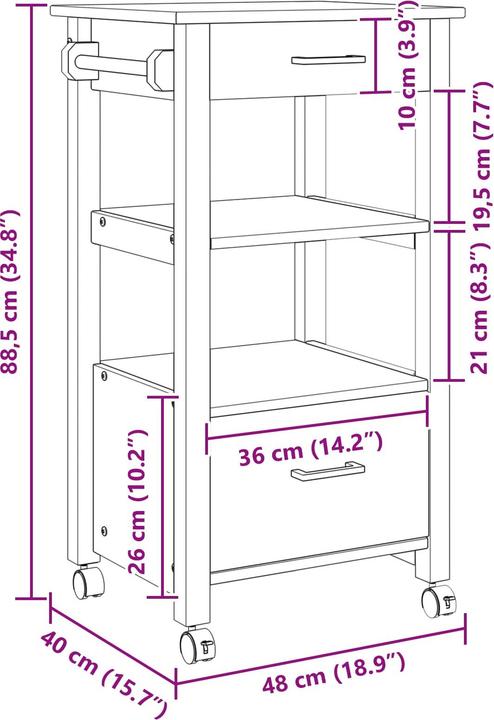 Actual product image vidaXL Küchentrolley