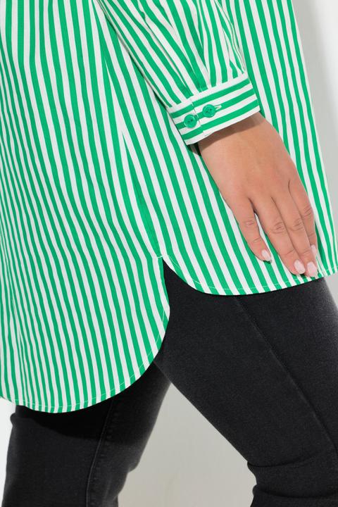 Immagine prodotto Ulla Popken Camicia dal taglio svasato con righe, collo da camicia e maniche lunghe (54)