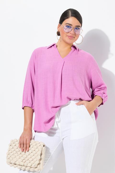 Actual product image Ulla Popken Linen Blend Blouse (58)