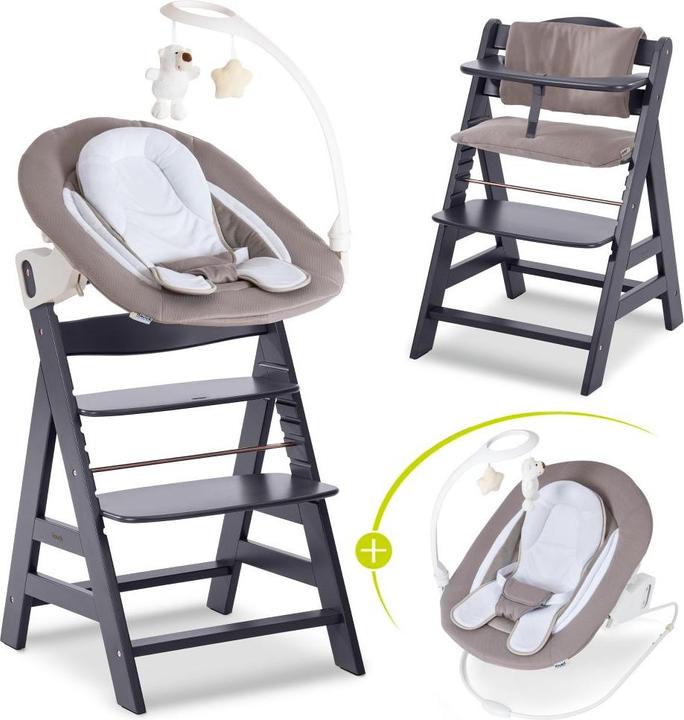 Image du produit Hauck Alpha Plus Select Dark Grey 4-tlg. Newborn (Chaise haute Rehausseur)