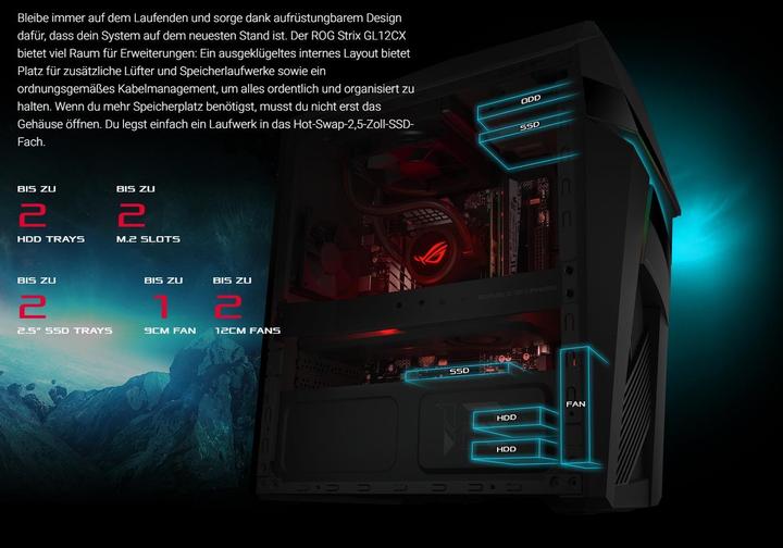Produktbild ASUS ROG Strix GL12CX-CH006T (512 GB, 16 GB, Intel Core i7-9700K, GeForce RTX 2070)