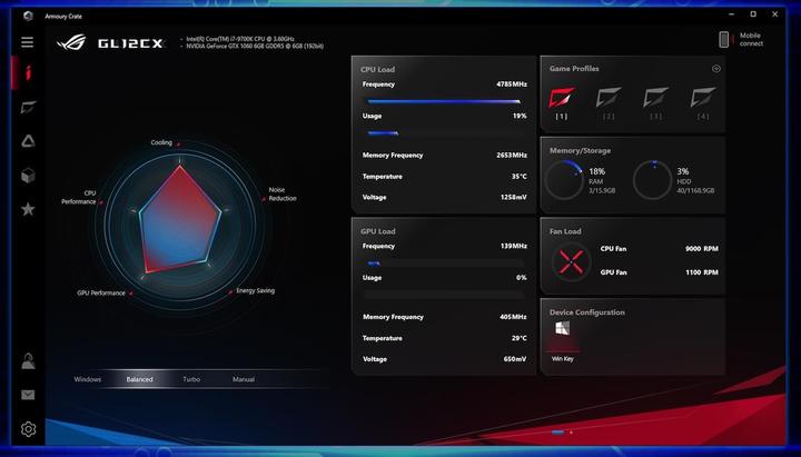 Produktbild ASUS ROG Strix GL12CX-CH006T (512 GB, 16 GB, Intel Core i7-9700K, GeForce RTX 2070)