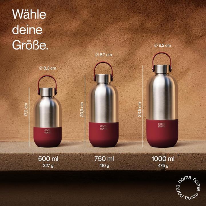 Actual product image noma noma Trinkflasche Edelstahl auslaufsicher 750ml Grenadine Red (0.75 l)