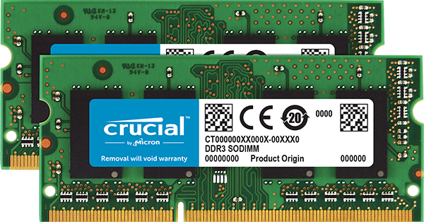 Actual product image Crucial Laptop Memory (2 x 8GB, 1600 MHz, DDR3L-RAM, SO-DIMM)