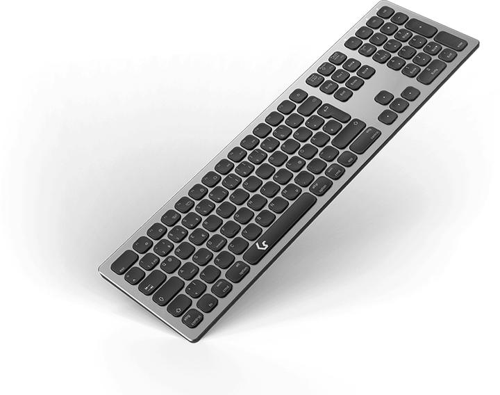 Actual product image KeySonic Full-Size Aluminum Keyboard, Bluetooth® & RF, for Win & macOS (DE, Wireless)