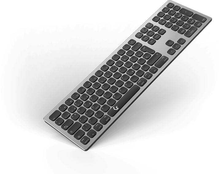 Actual product image KeySonic Full-Size Aluminum Keyboard, Bluetooth® & RF, for Win & macOS (DE, Wireless)