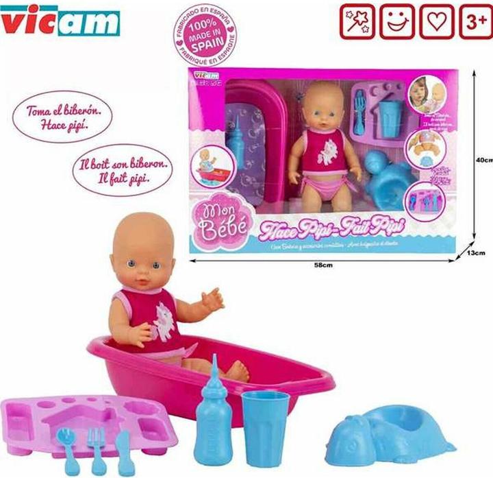 BigBuy Fun Pipi baby doll bathtub 40 x 13 x 58 cm