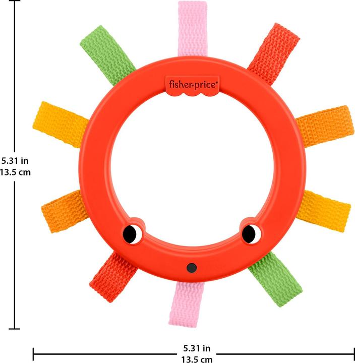 Actual product image Fisher-Price Rainbow Ribbons Activity Ring, Newborn Baby Sensory Activity Toy
