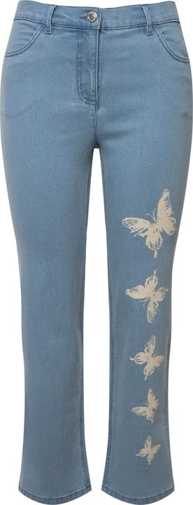 Image du produit Miamoda Jean coupe Straight Fit à 4 poches, papillons. Taille partiellement élastique (50)