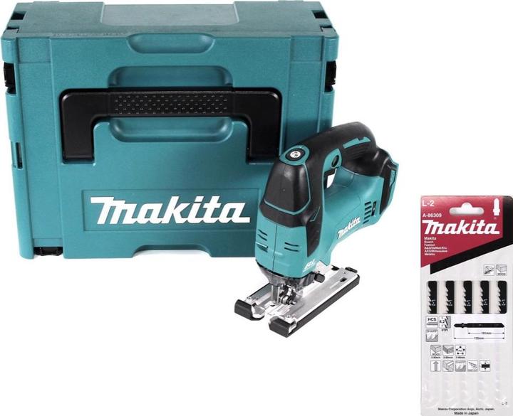 Produktbild Makita DJV 182 ZJ Akku Pendelhubstichsäge 18V Brushless Solo + 8x Sägeblatt + Makpac - ohne Akku, oh