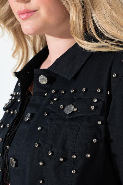 Produktbild Miamoda Jeansjacke, BlackBlack Denim, Zierperlen, Schmucksteine (46)