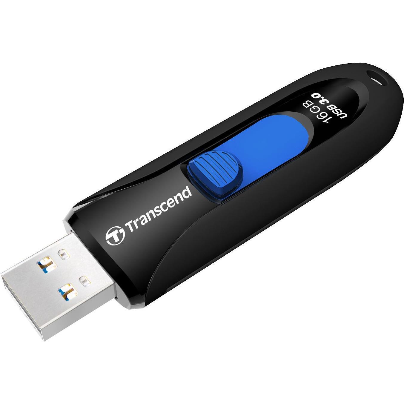 Transcend JetFlash 790 (16 GB, USB-A, USB 3.0), USB Stick, Schwarz