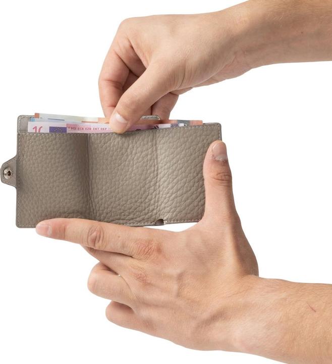 Actual product image Slimpuro Wallet leather grainedfor 12 cards