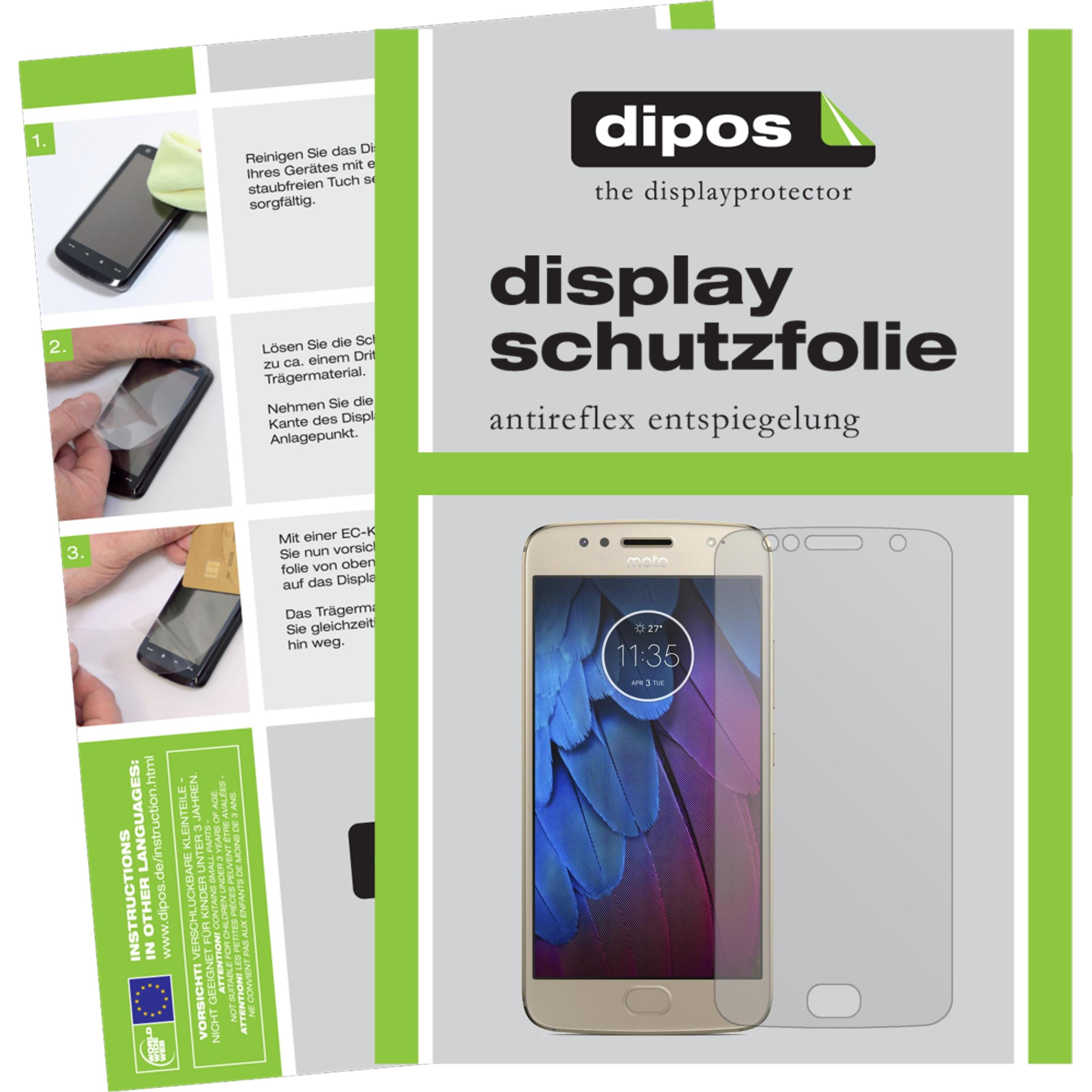 Dipos Displayschutzfolie Antireflex (2 Stück, Motorola Moto G5S), Smartphone Schutzfolie, Transparent