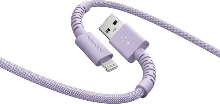 Actual product image Fresh'N Rebel Fresh 'n Rebel USB-A zu Lightning silicone geflochtenes Kabel "FlexWave" 2m, Dreamy Lilac (2 m, USB 1.0, 12 W)