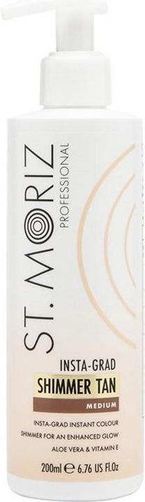 St. Moriz St Moriz Professional Insta-Grad Shimmer Tan Illuminating Bronzing Instant Fake Tan Body Lotion mit (Selbstbräunungstuch, 200 ml)