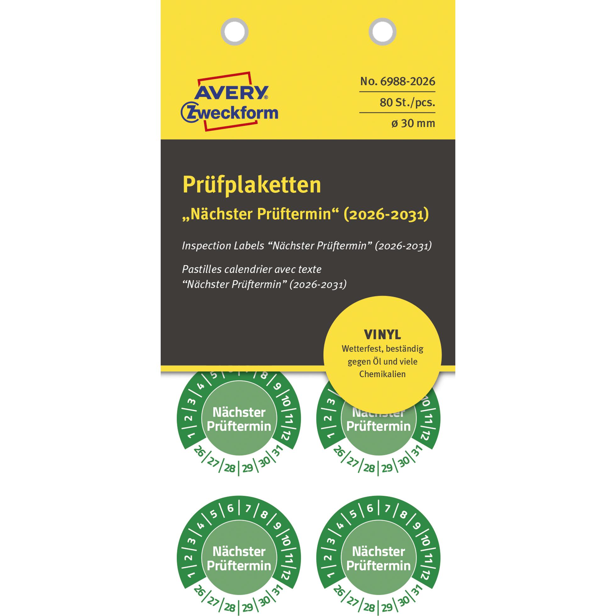 Thumbnail - Avery, Sticker, Prüfplaketten