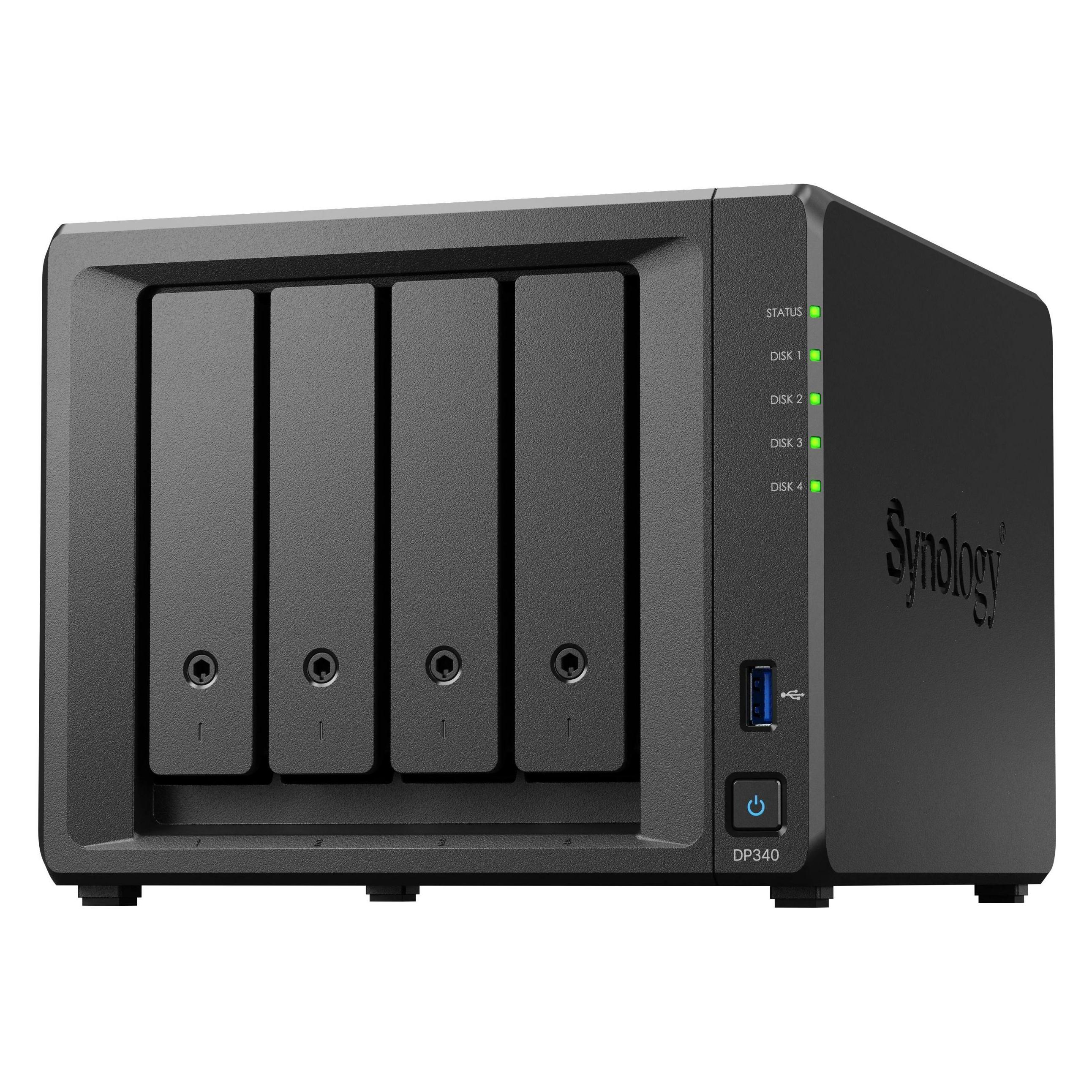 Synology DP340 DATA PROTECTION EUR V1.0, NAS, Schwarz