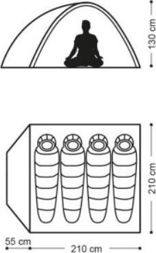 Actual product image Naturehike Namiot P-Series 4 UV NH18Z044-P-Forest Green (3 kg, 4 persons)