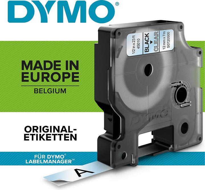 Produktbild Dymo 1x10 D1 Schriftband 9mmx7m auf (0.90 cm, Weiss)