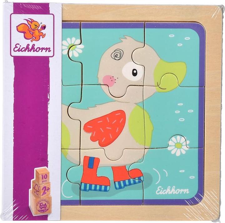 Actual product image Eichhorn EH Inlay puzzle Friends, 6-sort. (9 pieces)