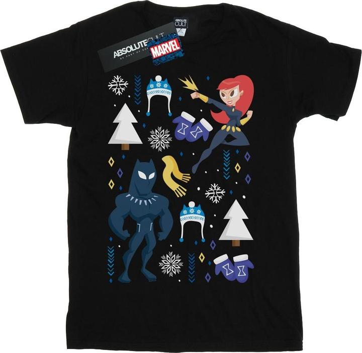 Produktbild Black Panther And Black Widow Christmas Day TShirt (3XL)
