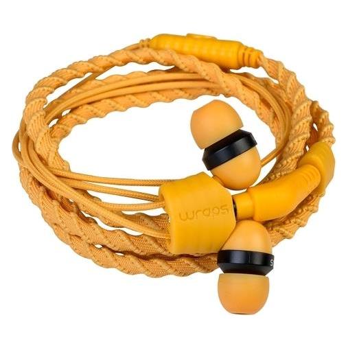 Wraps Headphones Talk Line, Fabric, One Button Mic. (Cable), Headphones, Red