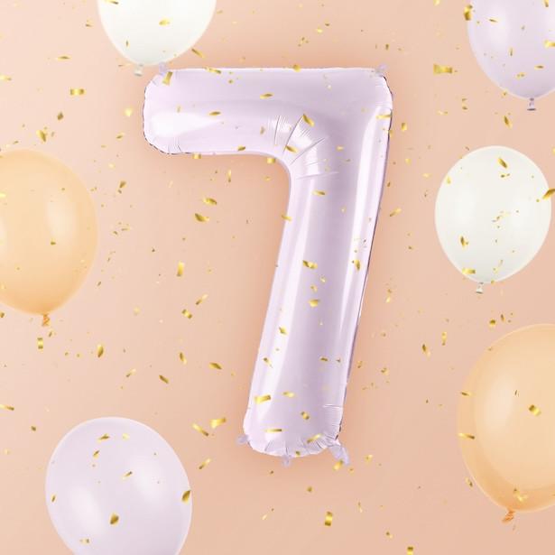 Partydeco Ballon alu Chiffre "7" Violet Pastel