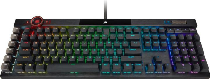 Actual product image Corsair K100 RGB, Full-size (100%), USB, Optomechanical key switch, QWERTY, RGB LED, Black (NL, Cable)