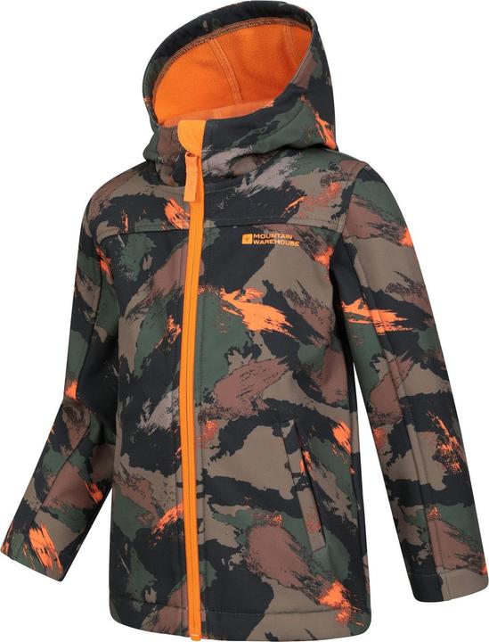 Actual product image Mountain Warehouse Childrens/Kids Exodus II Camo Water Resistant Soft Shell Jacket (140)