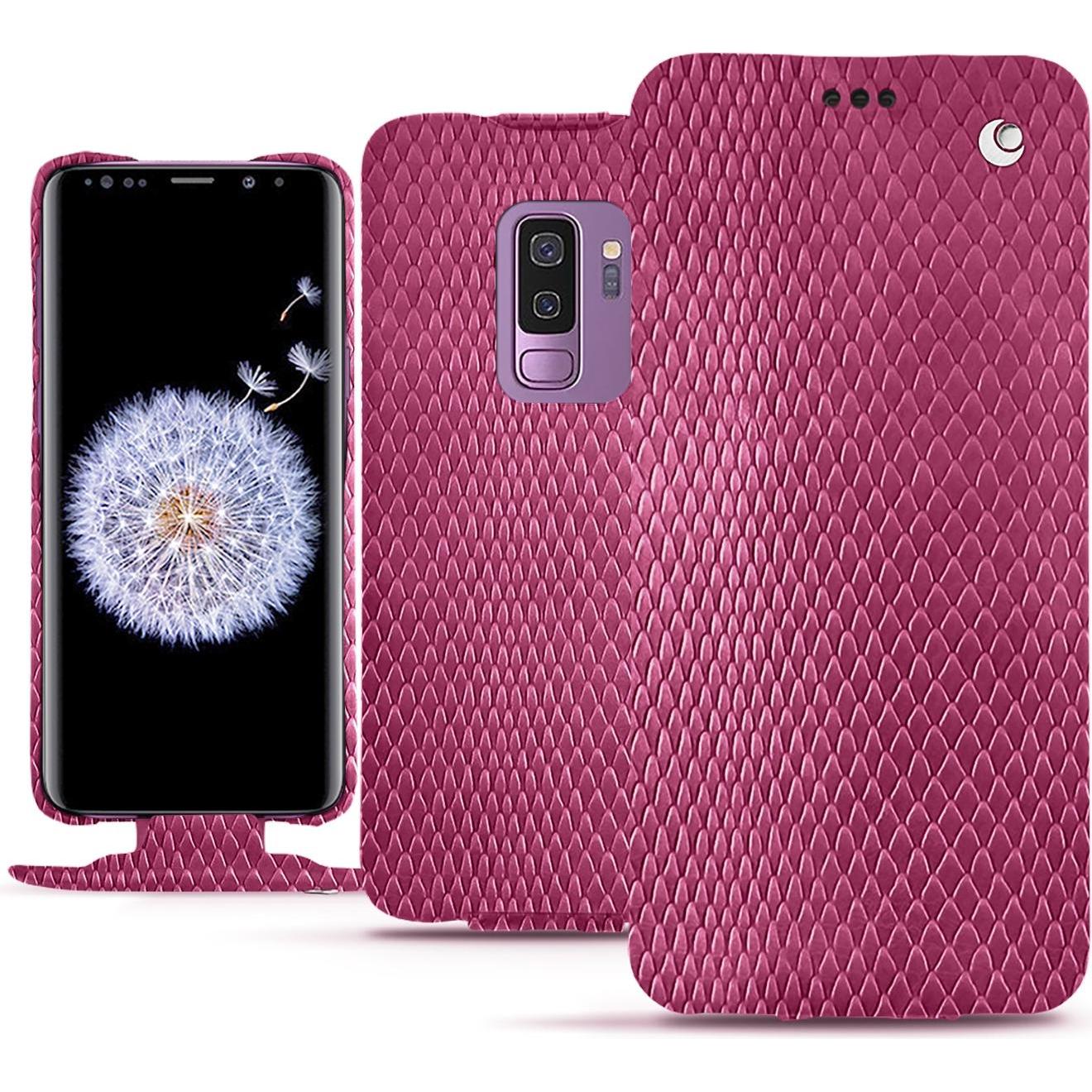 Noreve Lederschutzhülle vertikal (Samsung Galaxy S9+), Smartphone Hülle, Rosa