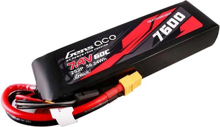 Image du produit Gens Ace G-Tech 7600mAh 7.4V 60C 2S2P Batterie Lipo PC mat Batterie (7.40 V, 7600 mAh)
