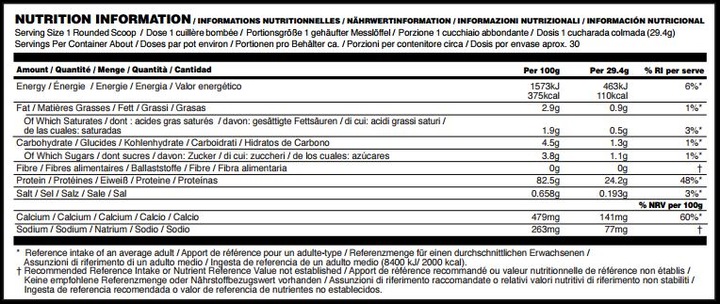 Nährwerte und Zutaten Optimum Nutrition 100% Whey Gold Standard (Vanille, 1 Stk., 2273 g)