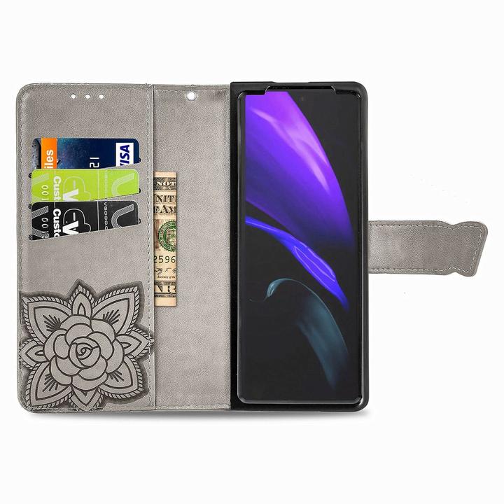 Produktbild König Design Hülle Handy Schutz für Samsung Galaxy Z Fold3 5G Case Cover Tasche Etuis Grau (Samsung Galaxy Z Fold3)