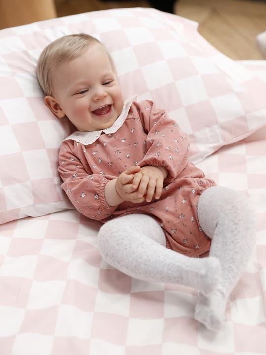 Actual product image Vertbaudet Baby Kurzoverall aus geblümtem Feincord mit besticktem Kragen (74)