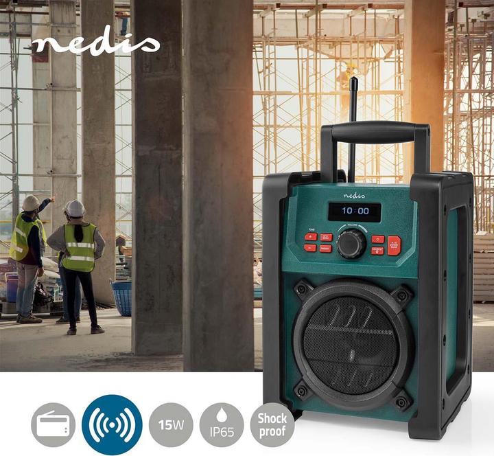 Actual product image Nedis DAB + Radio Desktop Version DAB+ / FM 2.2" Black and White Monitor Battery Operated/Mains Powered (DAB+, FM, Bluetooth)