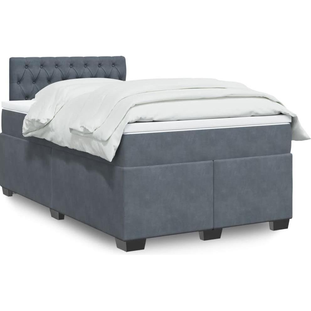 VidaXL, Bett, Bo x springbett mit Matratze 120 x 190 cm Samt (120 x 190 cm)