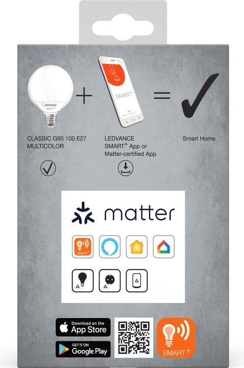 Actual product image Ledvance SMART+ MATTER GLOBE MULTICOLOR 14W 827...865 Multicolour E27 (E27, 14 W, 1521 lm, 1 x, F)