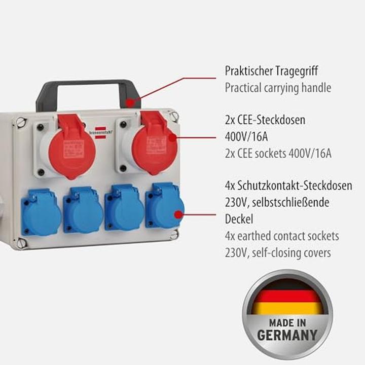 Actual product image Brennenstuhl Compact mini distributor BKV 2/4 T IP44 11536 (6 x, CEE)