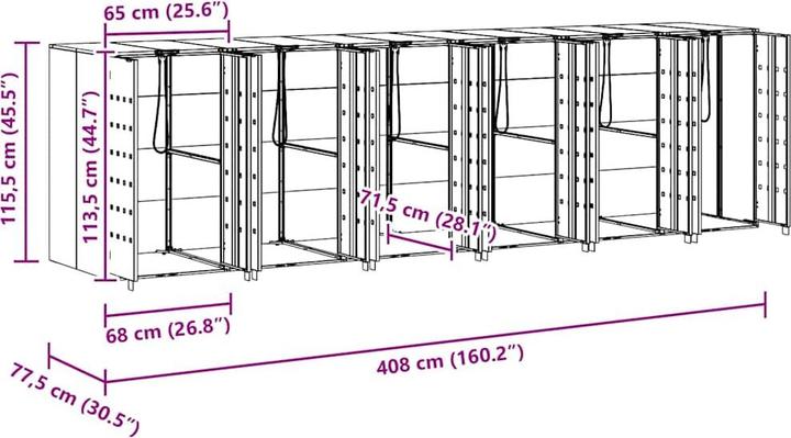 Produktbild vidaXL Rollbehälterlagerung