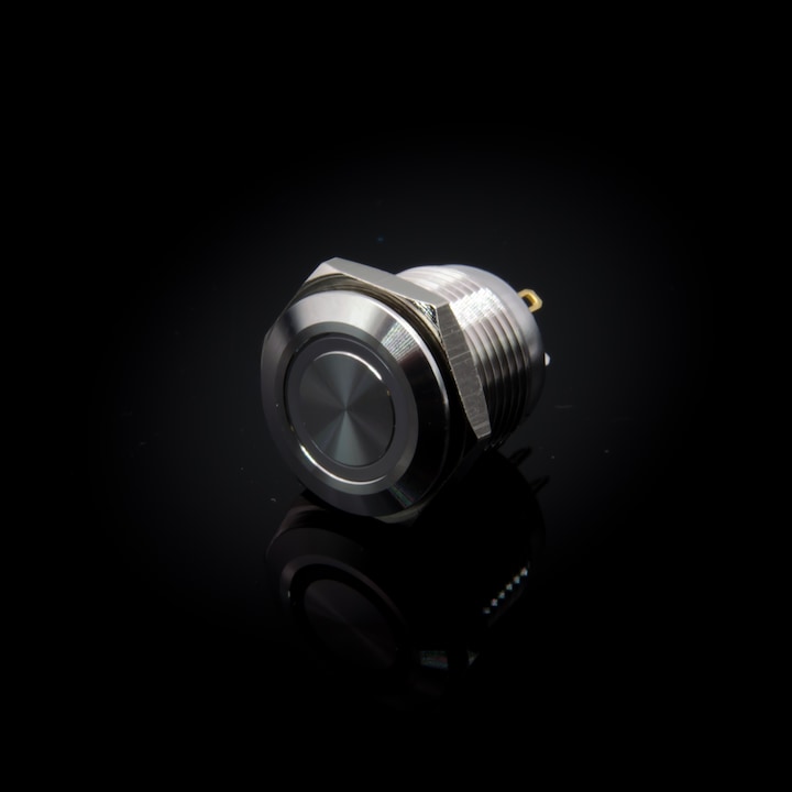 Actual product image Purecrea 16mm push-button with RGB illumination 5V - stainless steel