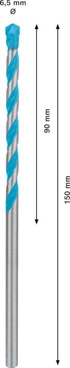 Actual product image Bosch Professional Zubehör Expert CYL-9 MultiConstruction drill, 6.5 x 90 x150 mm, d 5.5 mm (6.5 mm)