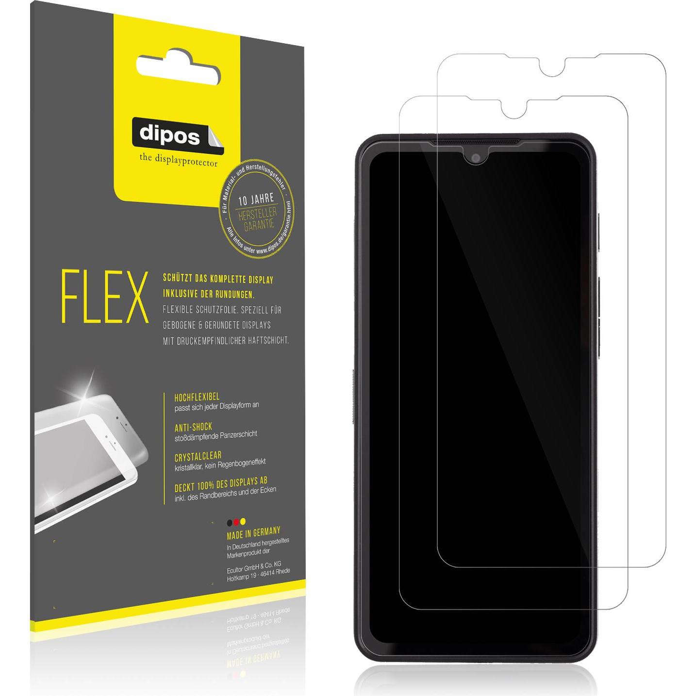 Dipos Displayschutzfolie Full-Cover 3D (1 Stück, Cat S75), Smartphone Schutzfolie, Transparent