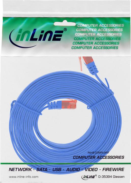Produktbild InLine 3m Patchkabel flach, U/UTP, Cat.6 (U/UTP, CAT6, 3 m)