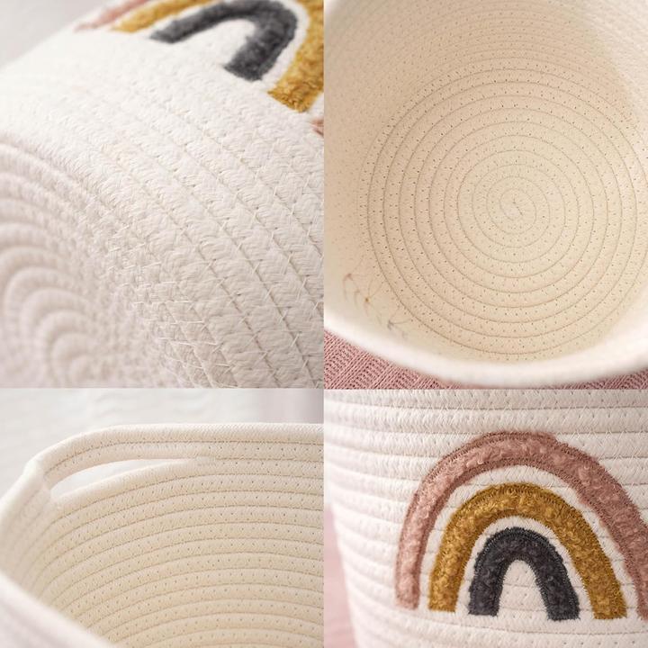 Actual product image Milkii Aufbewahrungskorb aus Baumwolle, Ivory Regenbogen